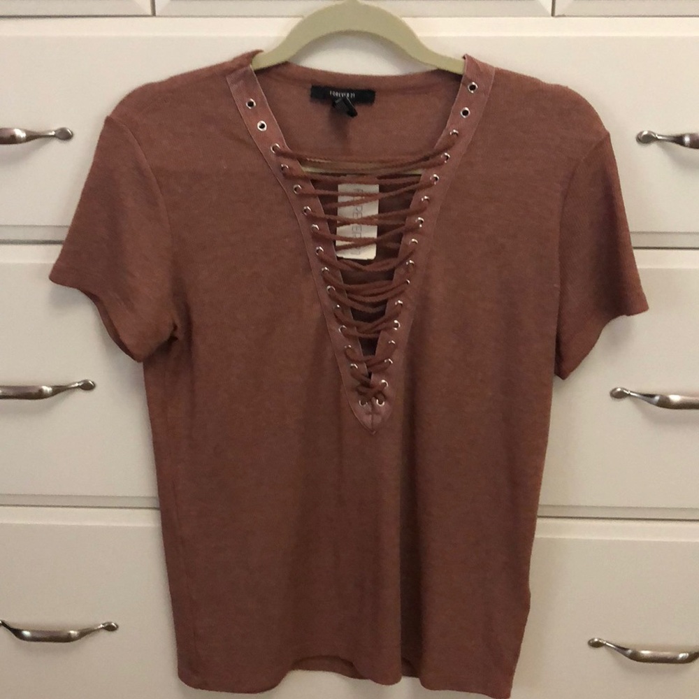Forever 21 sleeveless knit top (rust/mauve)